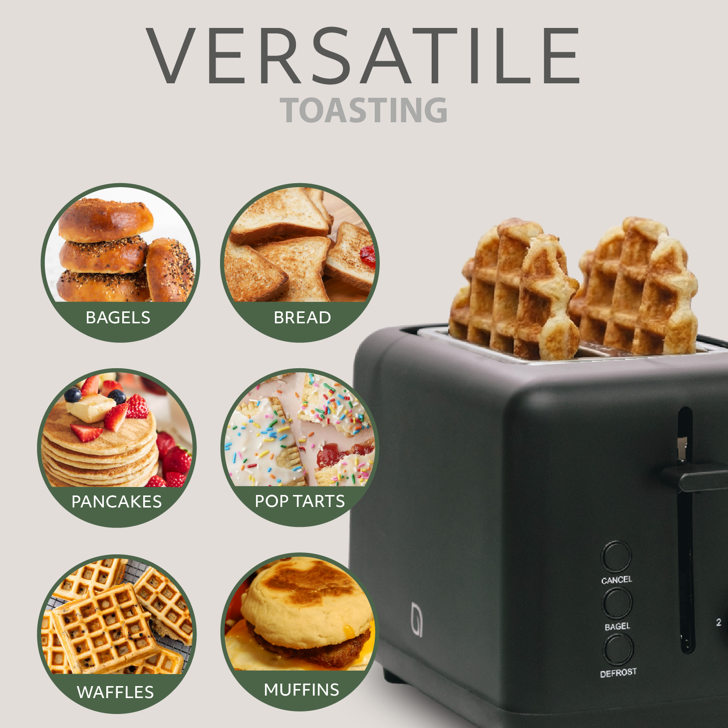 Willow 2-Slice Toaster with Wide Slots, Black photo 4