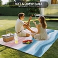 thumbnail image 4 of Outdoor Rug 3x5 ft Abstract Coastal Waterproof Outdoor Patio Rug Mat Non Slip Outside Area Rugs Carpet for RV,Camping,Porch,Deck,Pool,Balconybackyard,Watercolor Sky Ocean Pink Blue, 4 of 9