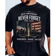thumbnail image 2 of Never Forget 9/11 Memorial Shirt | 25th Anniversary Tee 2001-2026, Patriotic American Flag, Twin Towers Tribute, 2 of 5