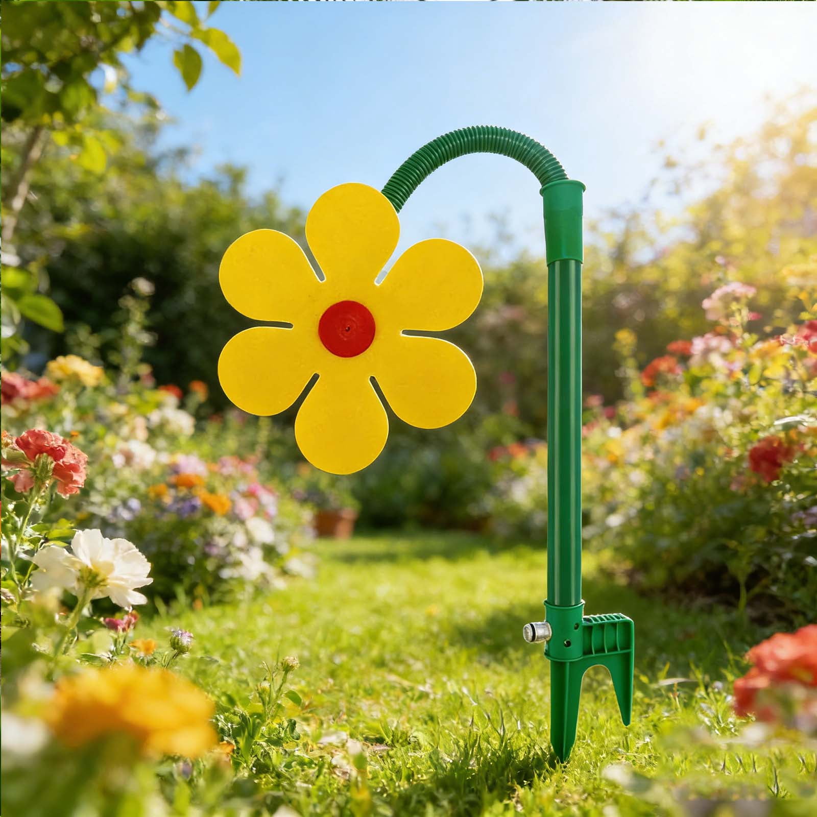 2026 NEW Crazy Daisy Sprinkler Crazy Dancing Flower Water Sprinklers Funny 360° Rotating Sun Flower Dancing Daisy Lawn Sprinkler for Yard Watering