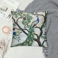 thumbnail image 2 of Leisuo Vintage Garden Pomegranate Fruit Tree Throw Pillow Cover Exotic Bird Peacock Floral Exotic Chinoiserie Printed Cushion Cover Couch Pillow Case Sham Pillowcases White, 2 of 5
