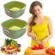 thumbnail image 5 of Cesta Frutas para Lavado Verduras Doble Capa para Drenar La Sala Estar Artefacto Nuevo para El Plato Frutas Multifuncional Y Cesta Verduras (verde Mediano + Con Pegatinas Pico Pato Al Azar), 5 of 9