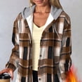 thumbnail image 7 of Enjoytime Women's Coats Plaid Print Long Sleeve Zip Up Jackets Fall Winter Cozy Warm Casual Outerwear with Hood, 7 of 7