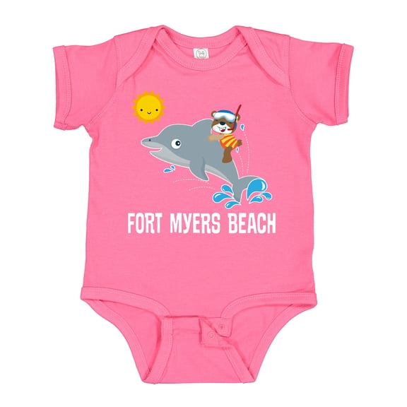 Inktastic Fort Myers Beach Florida Dolphin Boys or Girls Baby Bodysuit