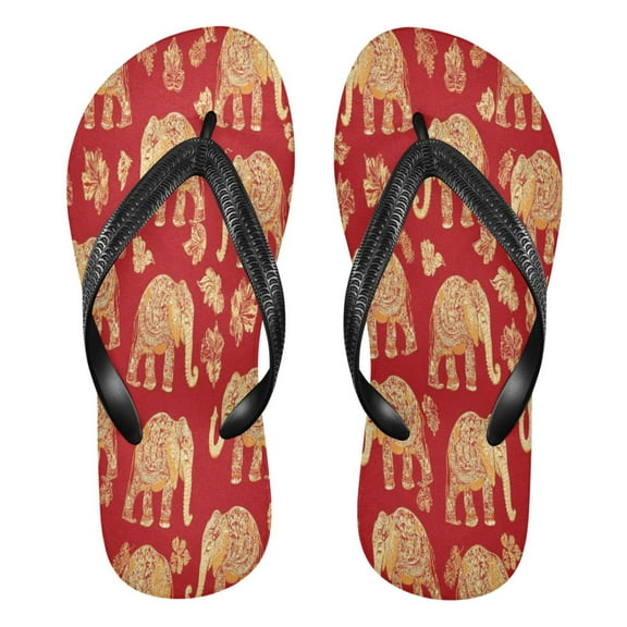 YAZAOOSummer Flip Flops Creatively Elephants Pattern Simple Beach Sandals