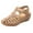 Beige, variant on Women Summer Fashion Casual Sandals Bohemia Gladiator Wedge Flat Slides Solid Color Loophole Comfortable Ankle Strap Outdoor Shoes