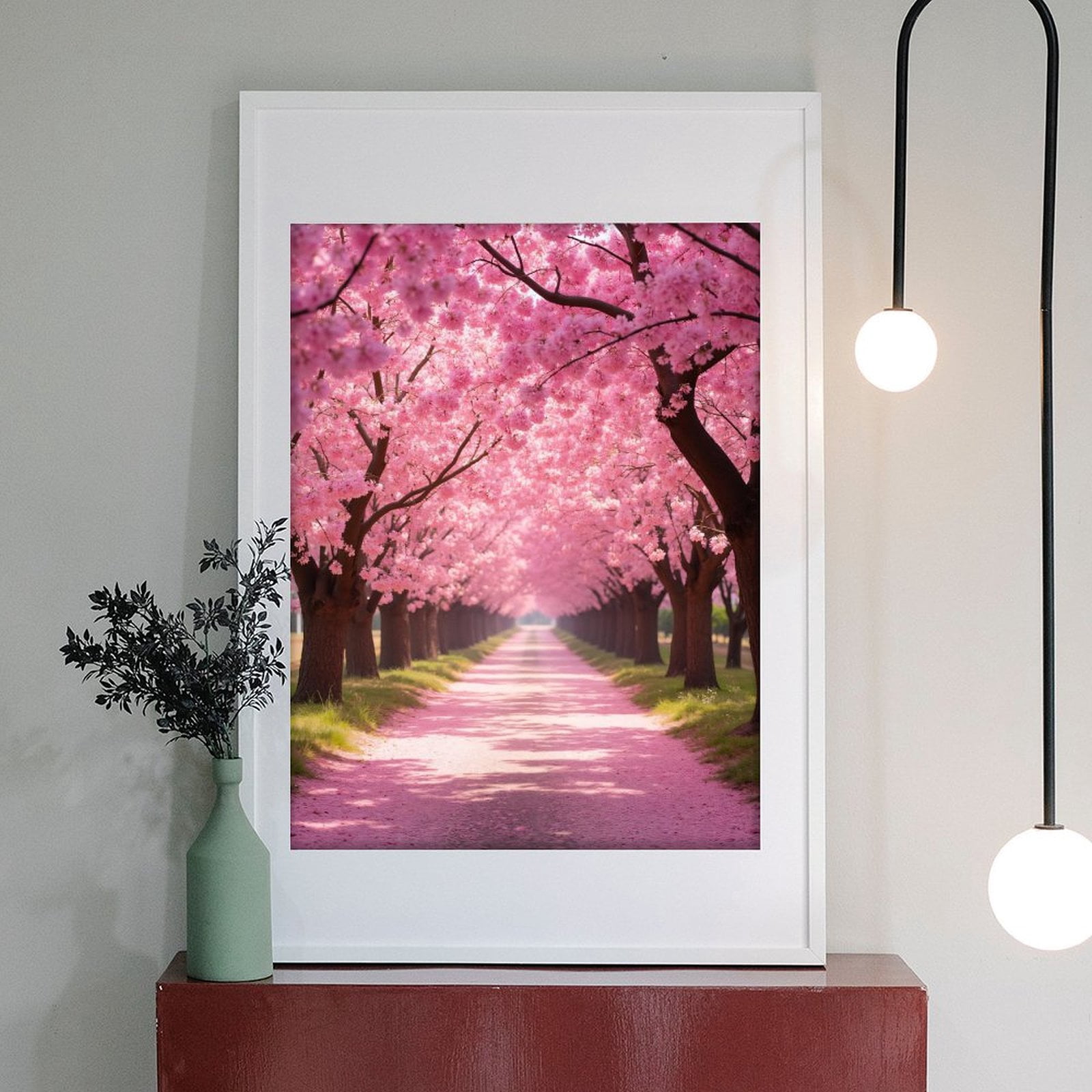 Diamond Art Kits for Adults - 5d Path Under Blossoming Cherry Trees Diamond Painting for Adults, Diamond Art for Adults Beginners, Diamond Painting Kits for Adults for Home Wall Decor