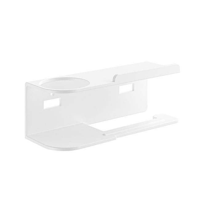 White Wall Mounted Bathroom Shelf Toilet Paper Holder With Storage Rack 9 Inch Length Metal Organizer For Towels Aromatherapy Essentials Rustproof Space Saving Shelf For Small Bathrooms