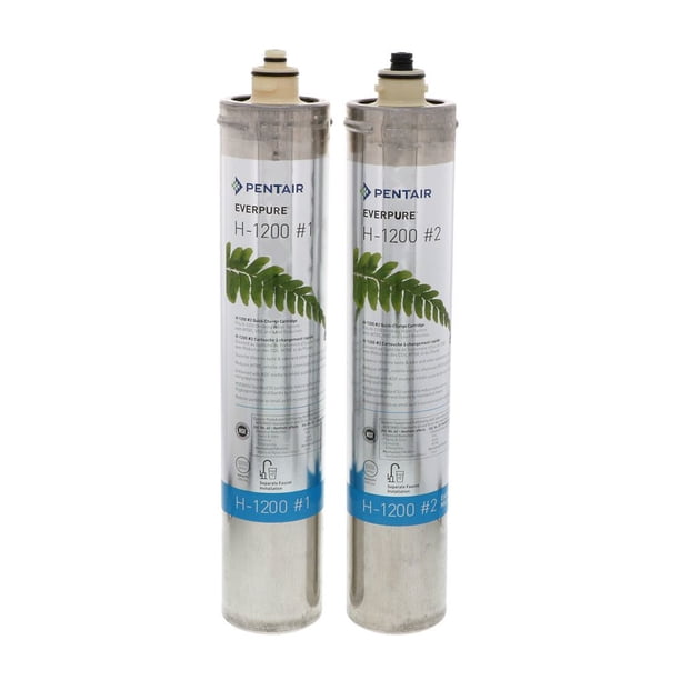 Pentair Everpure H-1200 Replacement Filter Cartridge Set (EV928201) - NSF Certified, Reduces Lead, 1,000 Gallon Capacity, 0.5 Micron