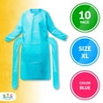 thumbnail image 2 of Blue Disposable Isolation Gowns, 2 Mil Polyethylene Waterproof, 10 Count, X-Large, 2 of 7