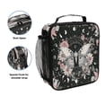thumbnail image 2 of Insulated Square Lunch Bag with Side Mesh Pocket Fashion Lunch Box Reusable Lunch Tote 10.5" x9.5" x3.5" Butterfly Surrounded by Flowers, 2 of 6