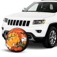 thumbnail image 2 of KAKALAD Autumn Halloween Pumpkin Owl 01 Spare Tire Cover Universal Car Vehicle Tools For Rv SUV Truck Camper Travel Trailer Accessories Buckle 15” Inch, 2 of 6