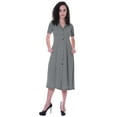 thumbnail image 1 of Moomaya Femmes Solide Longue Robe de Chemise W / Boutons Casual Ample Coupe Tshrit Robes, 1 of 6