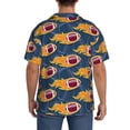 thumbnail image 5 of Easygdp Burning Rugby Balls Men's Casual Short-sleeved Shirt with Pocket and Button Suitable for Beach Vacation Leisure - 4X-Large, 5 of 7