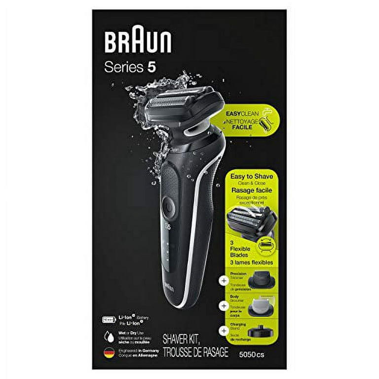 Braun Electric Razor for Men, Series 5 5050cs Electric Shaver with  Precision Trimmer, Body Groomer, Rechargeable, Wet & Dry Foil Shaver with  EasyClean and Charging Stand 