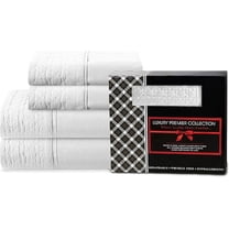 Elegant Comfort 4-Piece Quilted Bed Sheet Set - Gift Box - 1500 Series Softness - Wrinkle Resistant - All Around Elastic Fitted Sheet, Deep Pocket, Twin, White