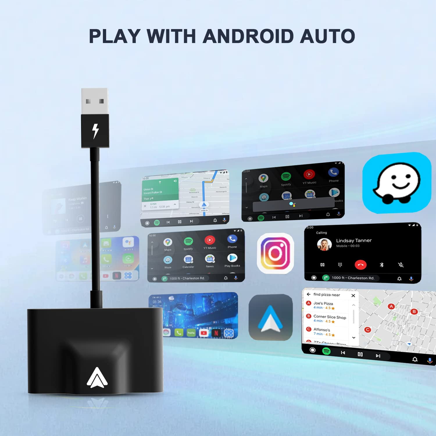 Adaptador Sem Fio Android Auto Para Carros Automotivos Com De Fábrica OEM  Plug & Play Easy Setup , Converte O