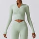 thumbnail image 5 of Chaqueta de Yoga de manga larga de secado rápido para mujer, ropa de entrenamiento de gimnasio con cremallera, chaqueta ajustada para correr, Top de Fitness desnudo, invierno, 5 of 5