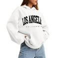 thumbnail image 2 of Los Angeles Hoodies for Women 2025 Fall Winter Long Sleeve Drop Shoulder Hooded Sweatshirt with Pockets Pullover Tops, 2 of 6