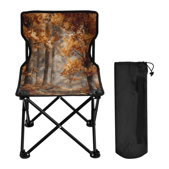 600D Oxford Camping Chair Portable Foldable Chair Supports 220 lbs for Picnic, Fishing, Backpacking Beautiful Autumn Forest