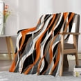 thumbnail image 6 of Fleece Blanket Abstract Orange Twisted Lines Blankets, Soft Cozy Warm Flannel Throw Blanket, Classic Geometric Art Blanket for Bed Couch Sofa,40x60In, 6 of 9