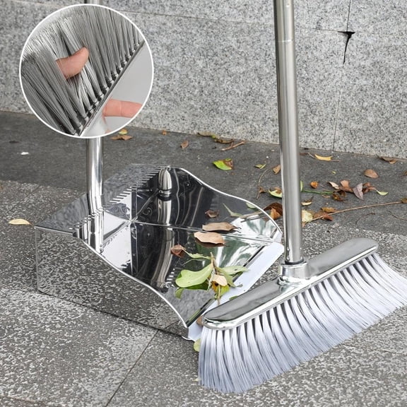 Soft Bristle Angle Broom with Long Handle for Kitchen Hardwood Floor Indoor Cleaning