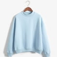 thumbnail image 6 of Womens Casual Mock Neck Pullover Long Sleeve Sweatshirts Drop Shoulder Casual Loose Solid Color Activewear Top, 6 of 9