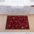 thumbnail image 6 of Ottomanson 2'7" x 5' Area Rug – Non-Slip Low Pile Stain Resistant Rug for Bedroom & Entryway, Floral Red, 6 of 7