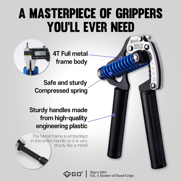 GD IRON GRIP 70(P) Adjustable Hand Grip, 44~154lbs Grip Trainer