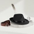thumbnail image 5 of Hsqqdc Elegant Fedora Trilby Hat, Nonwoven Jazz Cap Classic Gentleman Panama Hat, 5 of 7