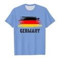 thumbnail image 3 of LUOGENLI T-Shirt pour Filles Enfants Drapeau de l'Allemagne Imprimé Manches Courtes Col Rond T-Shirt Floral Tendance Mode Chandail de Base Hauts Printemps Maxi Chandails pour Filles 2025 Bleu Pâle 3-4 Ans, 3 of 4