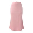 thumbnail image 5 of Women High Waist Midi Skirt Solid Color Satin Zipper Elegant Summer Skirts Vacation Holiday Female Dailywear, 5 of 7