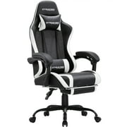 GTRACING Home Office & Gaming Bundle: GTWD-200 Ergonomic Gaming Chair with Footrest & Lumina Elite LED Gaming Desk with Power Outlets, Wireless Charging, and Monitor Stand