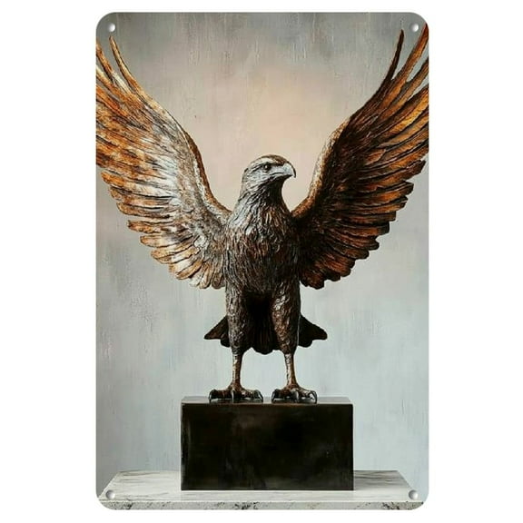 Majestic Eagle Metal Wall Art - Vibrant Iron Sign, 8x12 Inches, Frameless, Vintage Style for Home Decor in Living Room, Bedroom, Bar, or Outdoor Spaces, Home Wall Decor|Eagle Sculpture