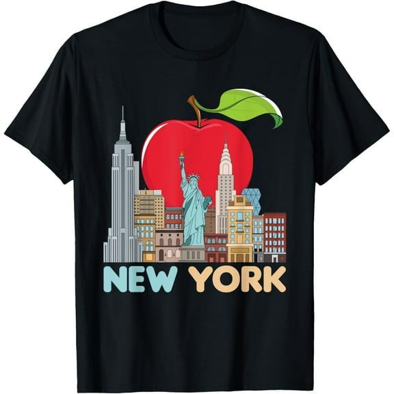 New York City Skyline Gift Big Apple State Souvenir NYC T-ShirtMen and women, Black T-shirt, size: Extra large