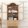 thumbnail image 5 of POAO 71"Tall Arched Pantry Cabinet,Vintage Wood Kitchen Cabinet with 2 Large Drawers,4-Tier Storage Cabinet with Adjustable Shelf&Magnetic Clasp Doors, 5 of 9