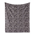 thumbnail image 1 of Bohemian Soft Flannel Fleece Throw Blanket, Feathers with Heart and Dots Repetition, Cozy Plush for Indoor and Outdoor Use, 60" x 80", Mauve Taupe White, by Ambesonne, 1 of 5
