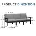 thumbnail image 4 of LOYALICE Oversized 3-Seater Patio Furniture Sets, Waterproof HDPE Frame Outdoor Conversation Sets Perfect for Patio, Poolside & Backyard, Black Frame with Gray Cushion, 4 of 6