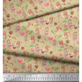 thumbnail image 2 of Soimoi Beige Moss Georgette Fabric Balloon & Teddy Bear Kids Print Fabric by the Yard 42 Inch Wide, 2 of 3