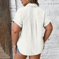 thumbnail image 4 of Posijego Plus Size Tops for Women Button down Shirts Short Sleeve Collared Shirt Summer Casual Dressy Work Blouses, 4 of 6
