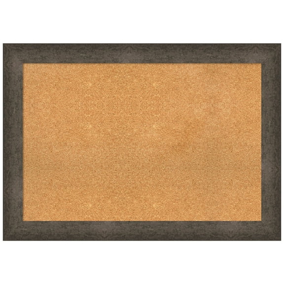 Amanti Art Natural Cork Board Wood Framed Dappled Light Bronze Bulletin Board 41 in. x 29 in.