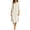 White, variant on Odbmxy 3/4 Sleeve Women's Midi Dresses Tunic Cotton Linen Fall Shift Women Dress Collared Button Holiday Casual