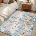 thumbnail image 5 of Marine Life Washable Area Rugs 3'x5', Ocean Seahorse Coral Starfish Seashell Coastal Wooden Low Pile Throw Living Room Rug Non-Slip Sturdy Edge Binding Carpet for Indoor Entryway Bedside Kitchen, 5 of 9