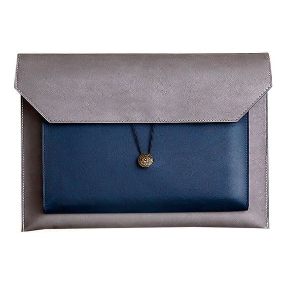 A4 Document Bag, File Folder, Leather Portfolio, Waterproof Snap Closure, Office Supplies, 1 Count