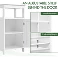 thumbnail image 6 of YANG2 4-Tier Bathroom Floor Storage Cabinet, Bathroom Free Standing Storage Organizer with Single Door and Adjustable Shelf, Narrow Side Cabinet for Living Room, Kitchen, Hallway-White, 6 of 10