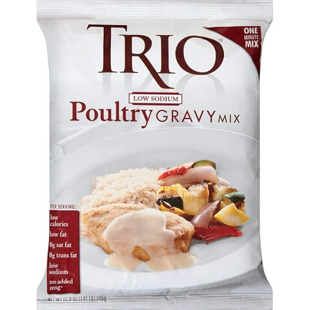 8 PACKS : Trio Low Sodium Gravy, Poultry,