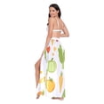 thumbnail image 3 of FORMRS Womens Long Sarong Beach Wrap Semi-Sheer Bikini Skirt Bathing Swimsuit Cover Up, White Vegetables Pattern, 3 of 7