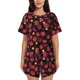 thumbnail image 1 of Fotbe Beautiful Maple Leaf Lantern Conjunto de Pijama Estampado para Mujer, 2 Piezas, Ropa de Dormir con Camiseta de Manga Corta y Shorts Suaves-XX-Large, 1 of 6