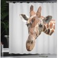thumbnail image 4 of Ambesonne Animal Shower Curtain, Savannah Wildlife Giraffe, 69"Wx84"L, Brown and Grey, 4 of 5