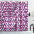 thumbnail image 1 of Dark Pink Shower Curtain, Pattern of Tropical Orchid Flowers Vibrant Petals, Fabric Bathroom Set with Hooks, 69W X 70L Inches, Dark Magenta Dark Purple Baby Pink White, by Ambesonne, 1 of 3